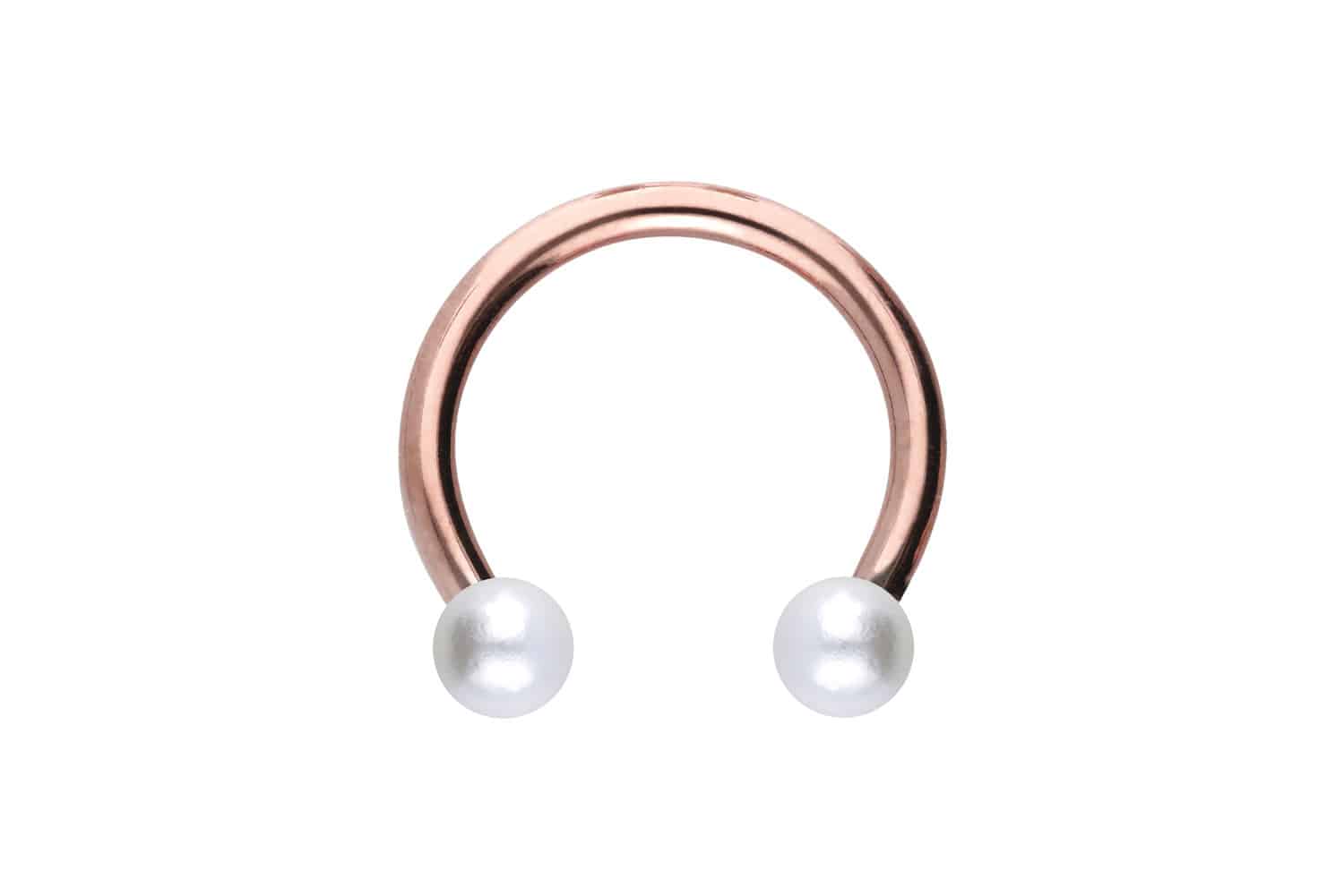 Titan Hufeisenring Piercing SYNTHETISCHE PERLEN